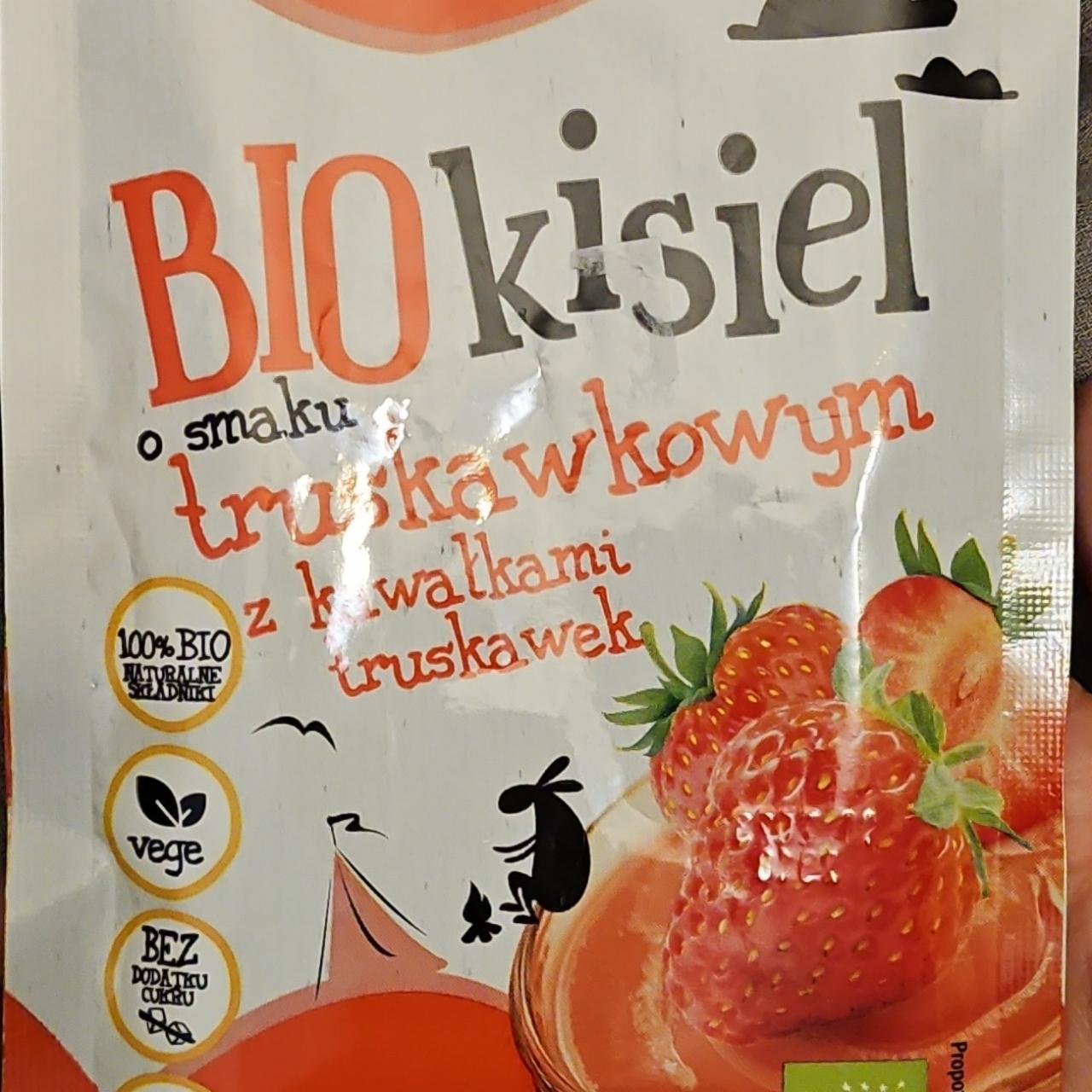 Zdjęcia - Bio kisiel truskawkowy z kawałkami truskawek Naura