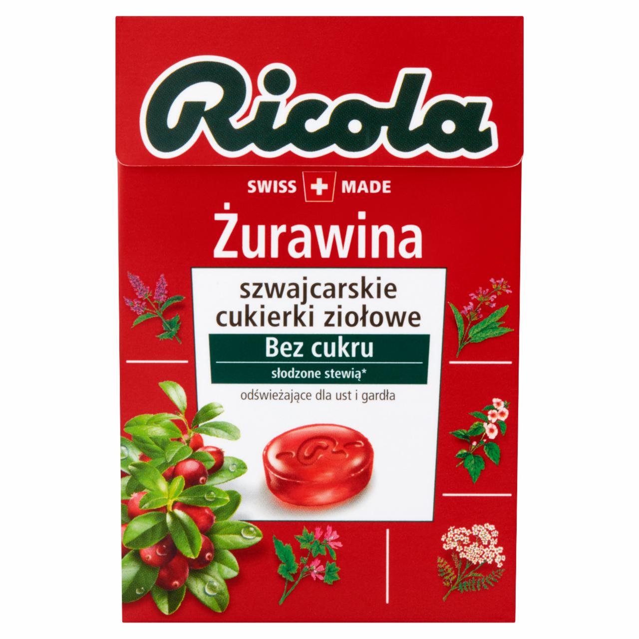 Zdjęcia - Ricola Żurawina szwajcarskie cukierki ziołowe 40 g