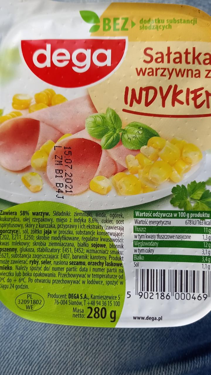 Zdjęcia - Sałatka warzywna z indykiem dega 280g