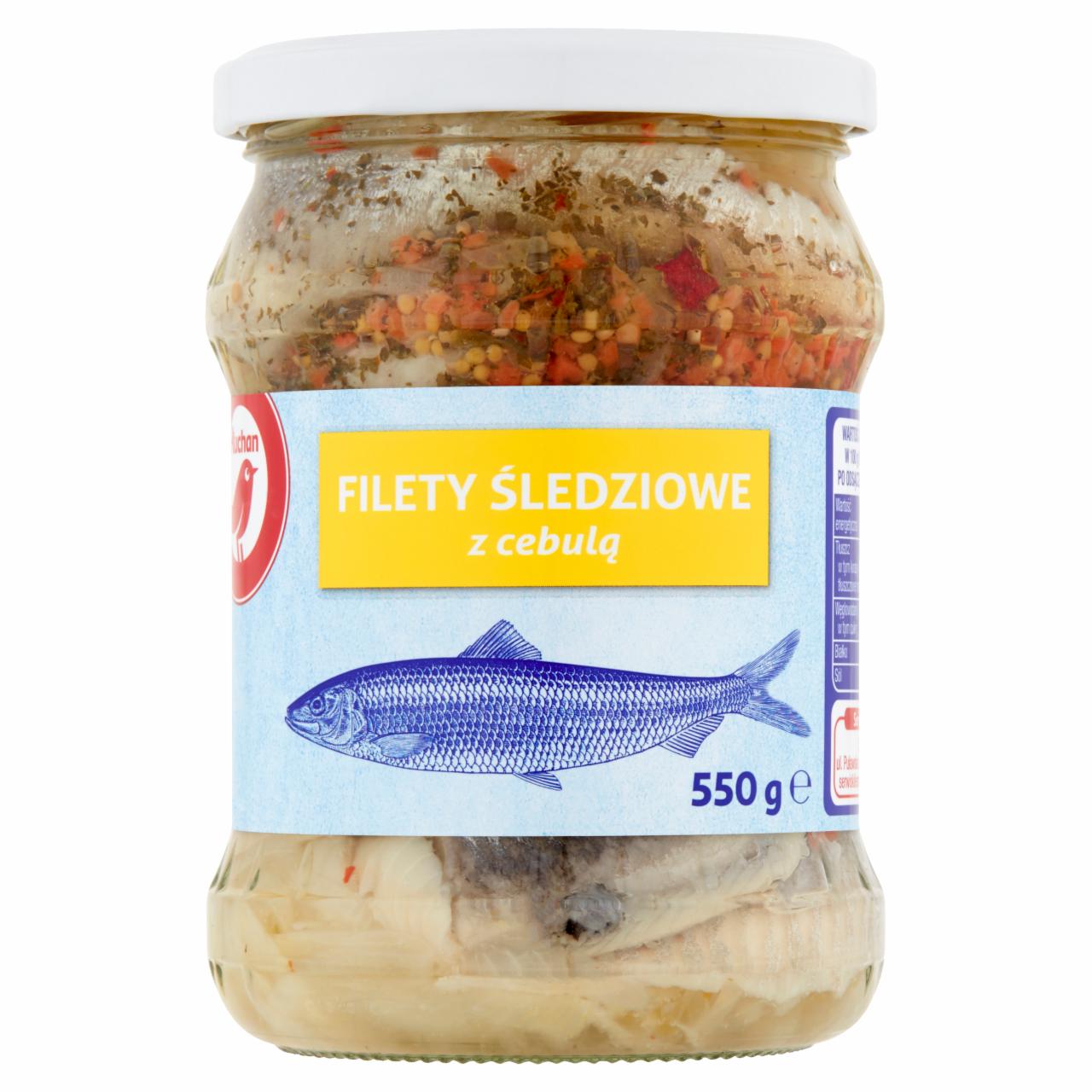 Zdjęcia - Auchan Filety śledziowe z cebulą 550 g