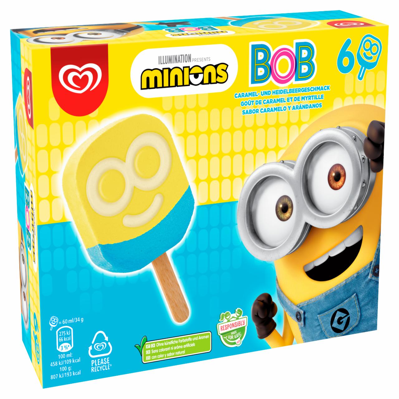 Zdjęcia - Algida Minions Lody o smaku gumy balonowej i ciasteczkowym 360 ml (6 sztuk)