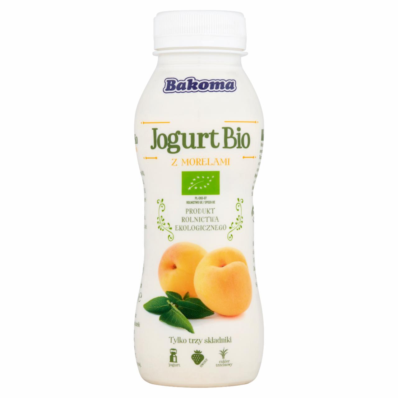 Zdjęcia - Bakoma Jogurt Bio z morelami 230 g