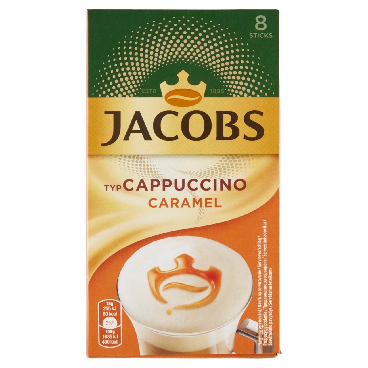 Zdjęcia - Jacobs Cappuccino Caramel Rozpuszczalny napój kawowy 120 g (8 x 15 g)