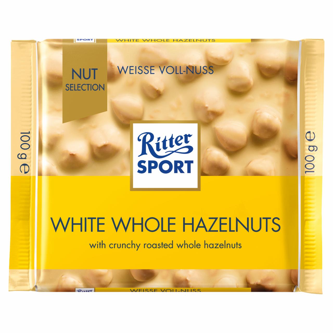 Zdjęcia - Ritter Sport Biała czekolada z całymi prażonymi orzechami laskowymi i chrupkami ryżowymi 100 g