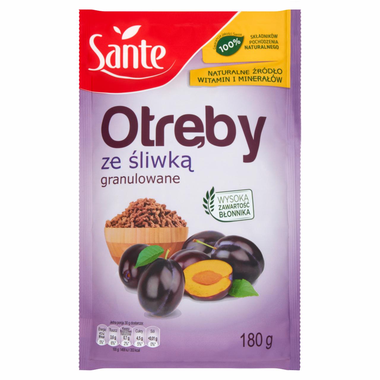 Zdjęcia - Sante Otręby granulowane ze śliwką 180 g