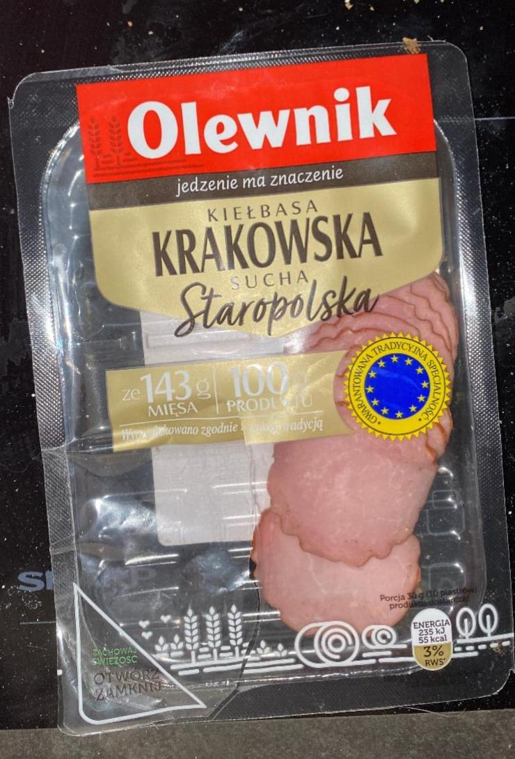 Zdjęcia - Kiełbasa sucha krakowska z szynki Olewnik