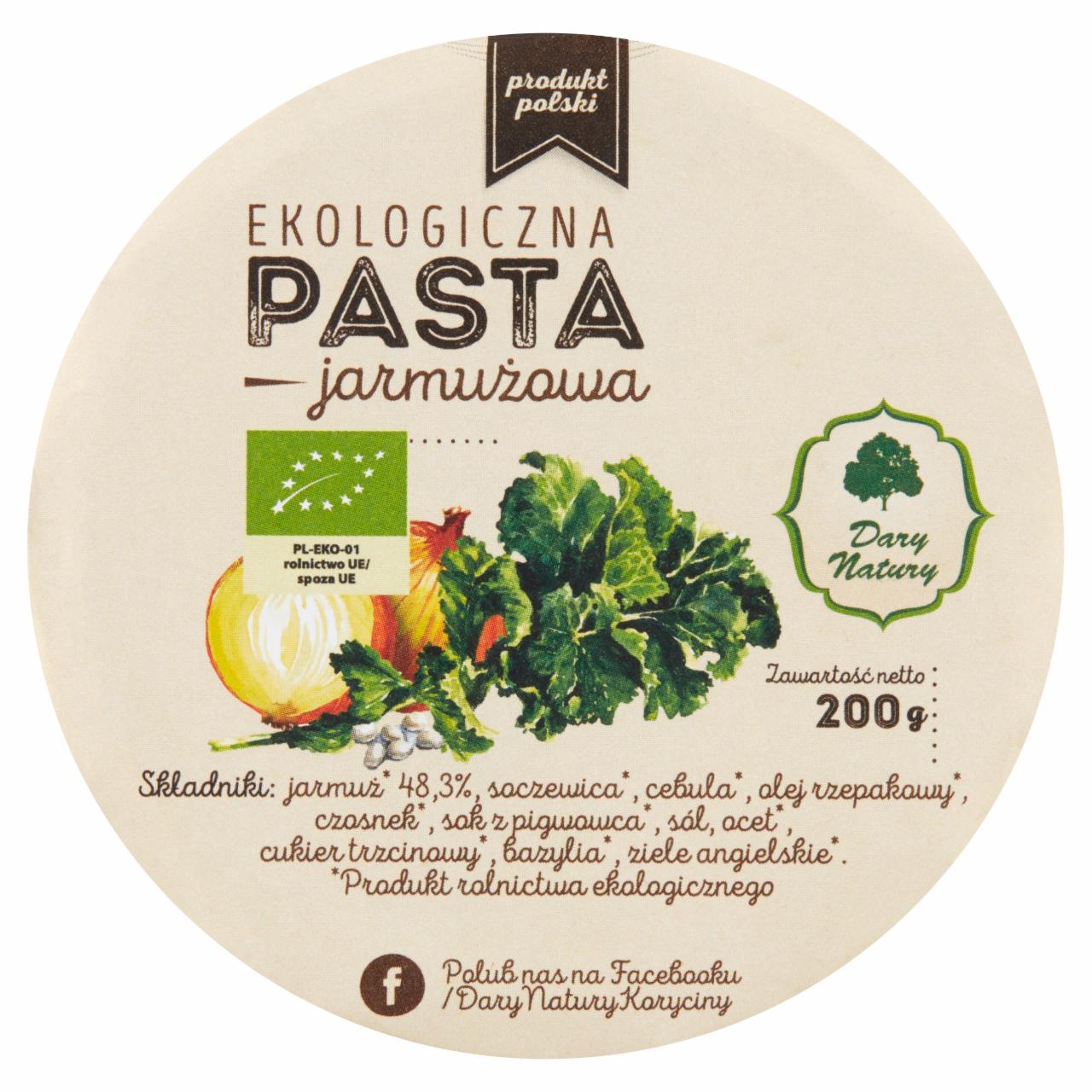 Zdjęcia - Dary Natury Ekologiczna pasta jarmużowa 200 g