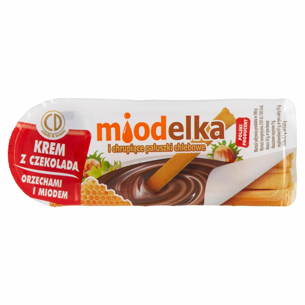 Zdjęcia - Miodelka Krem z czekoladą orzechami i miodem i chrupiące paluszki chlebowe 25 g