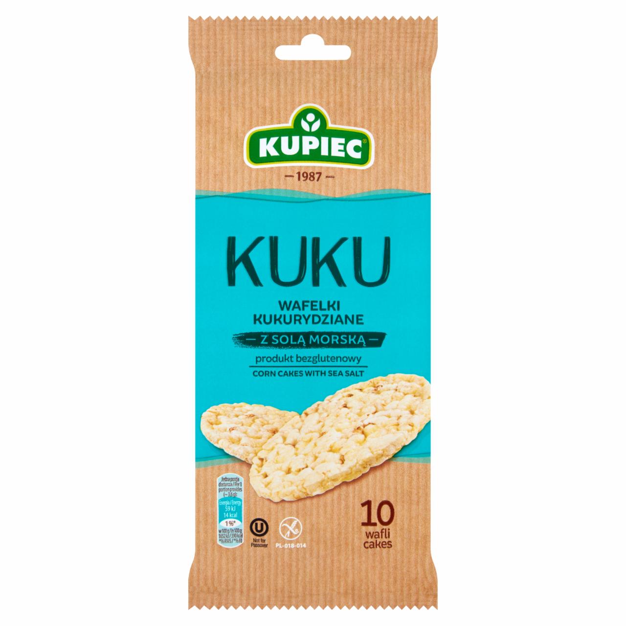 Zdjęcia - Kupiec Kuku Wafelki kukurydziane z solą morską 36 g (10 sztuk)