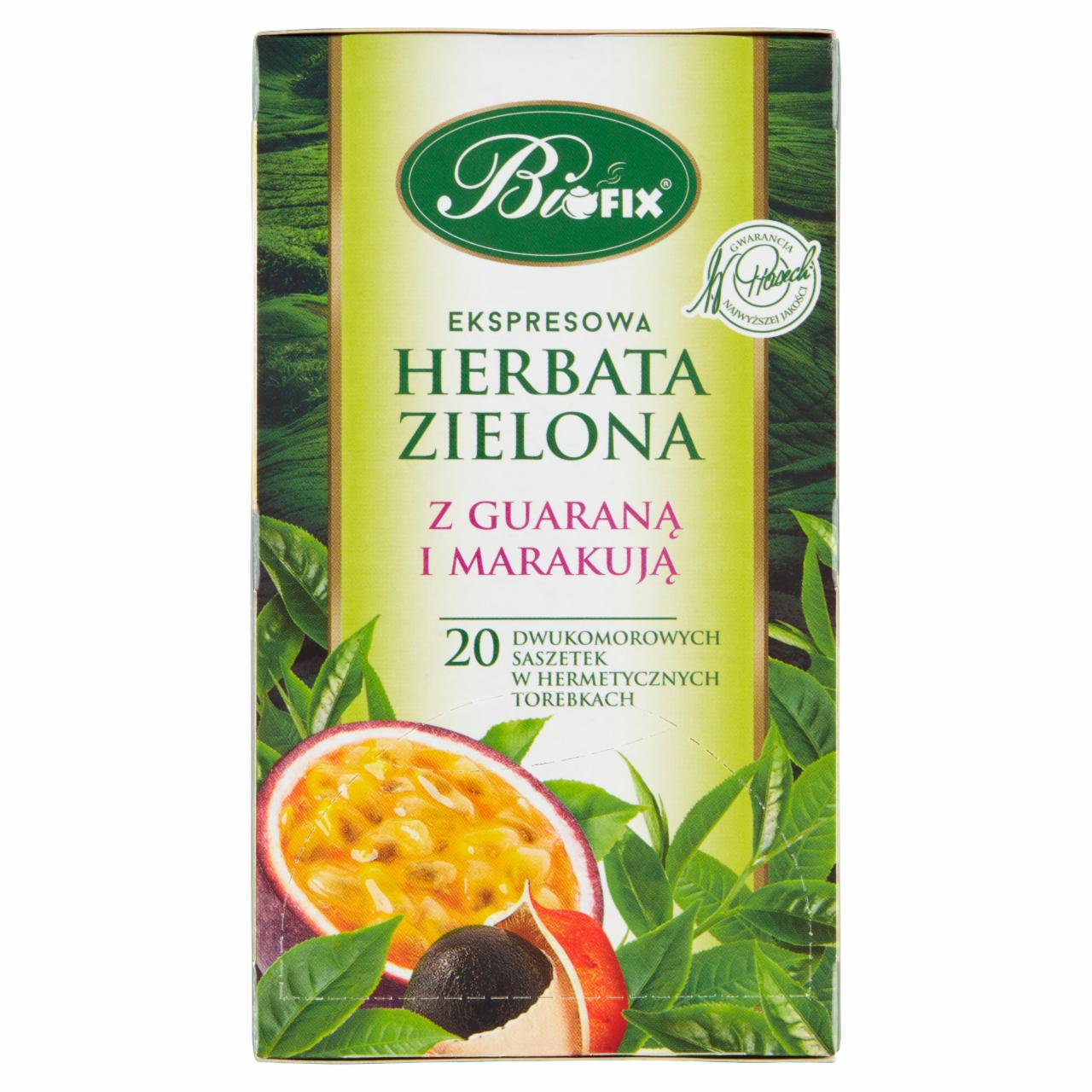Zdjęcia - Bifix Ekspresowa herbata zielona z guaraną i marakują 40 g (20 x 2 g)
