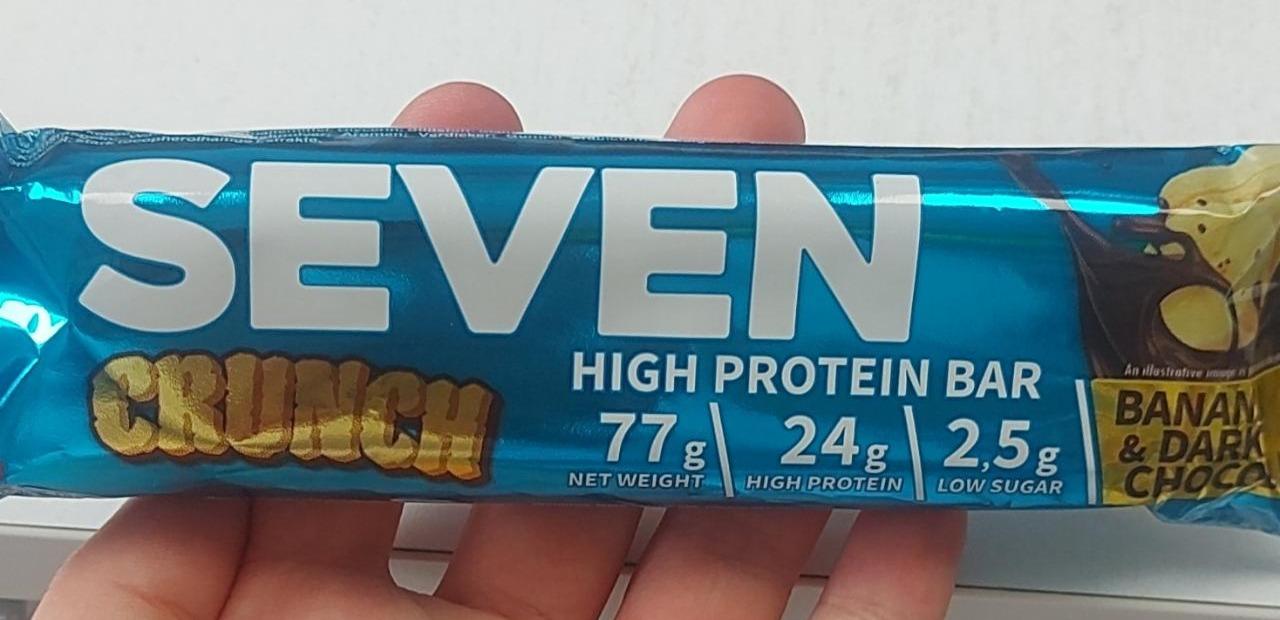 Zdjęcia - Seven Crunch Hig Protein Bar Banana & Dark chocolate