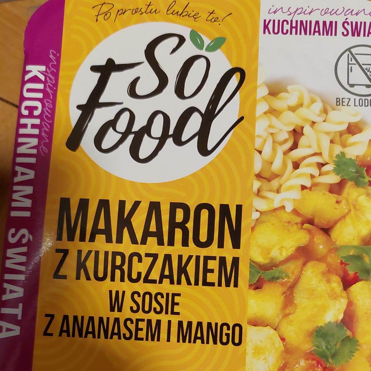 Zdjęcia - Makaron z kurczakiem w sosie z ananasem i mango So Food