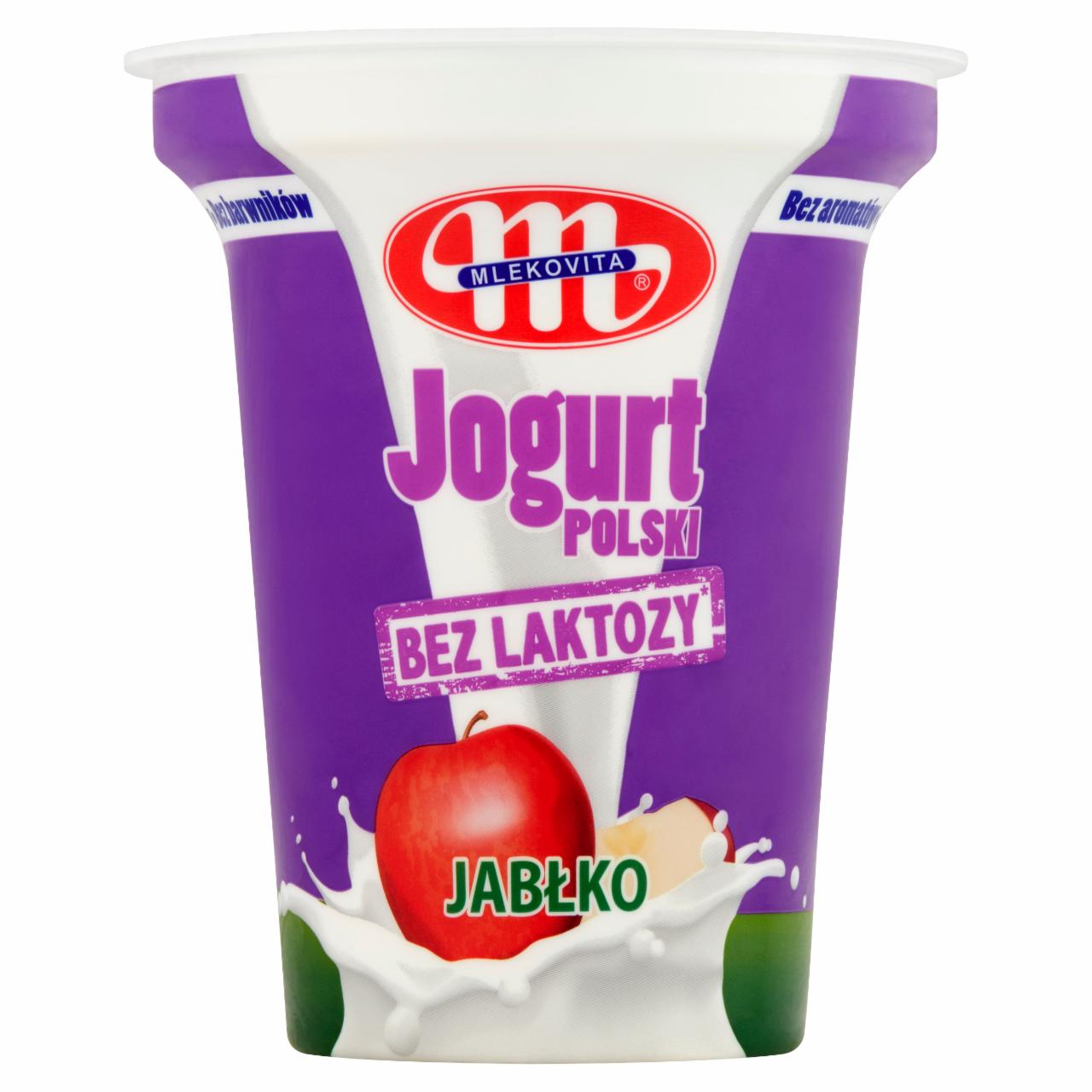 Zdjęcia - Mlekovita Jogurt Polski bez laktozy jabłko 310 g