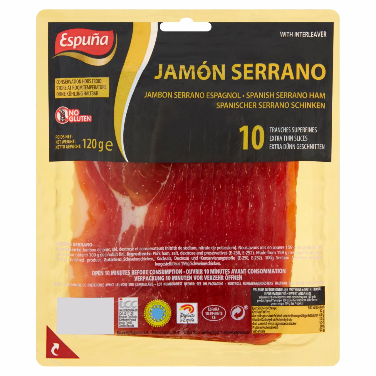 Zdjęcia - Espuña Szynka hiszpańska Serrano 120 g