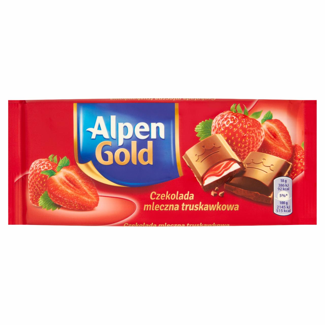 Zdjęcia - Alpen Gold Czekolada mleczna truskawkowa 90 g