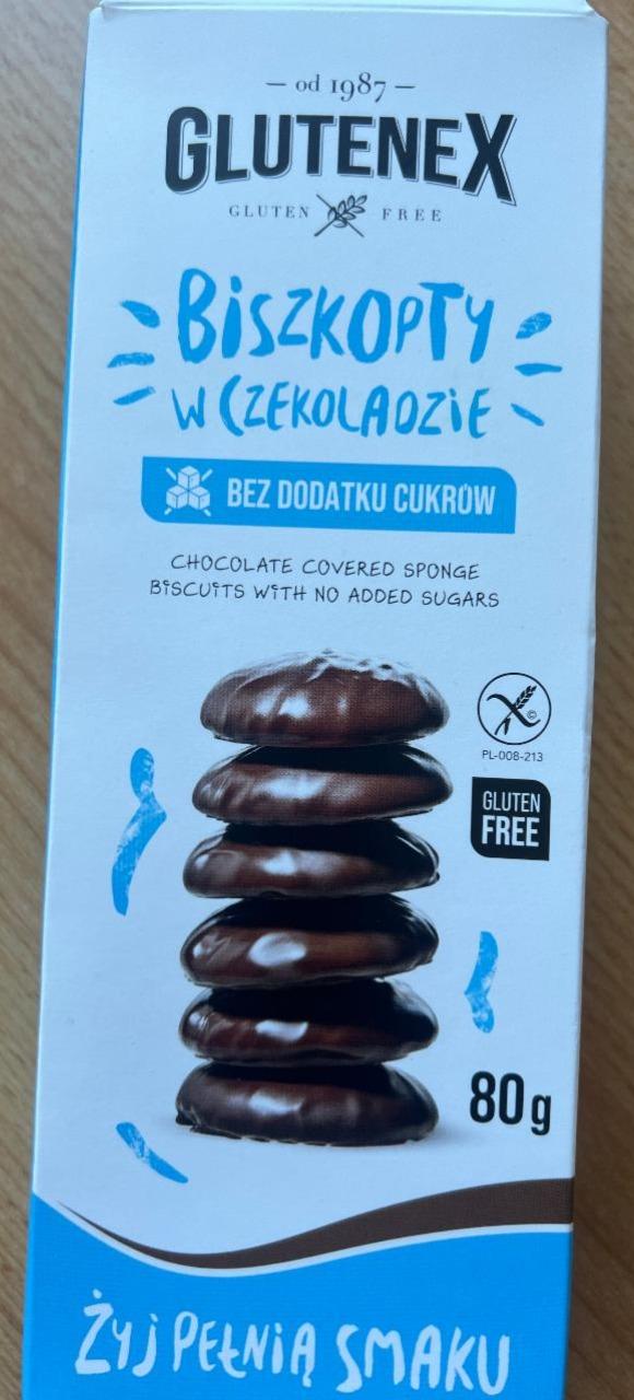 Zdjęcia - Biszkopty w czekoladzie bez dodatku cukrow gluten free Glutenex
