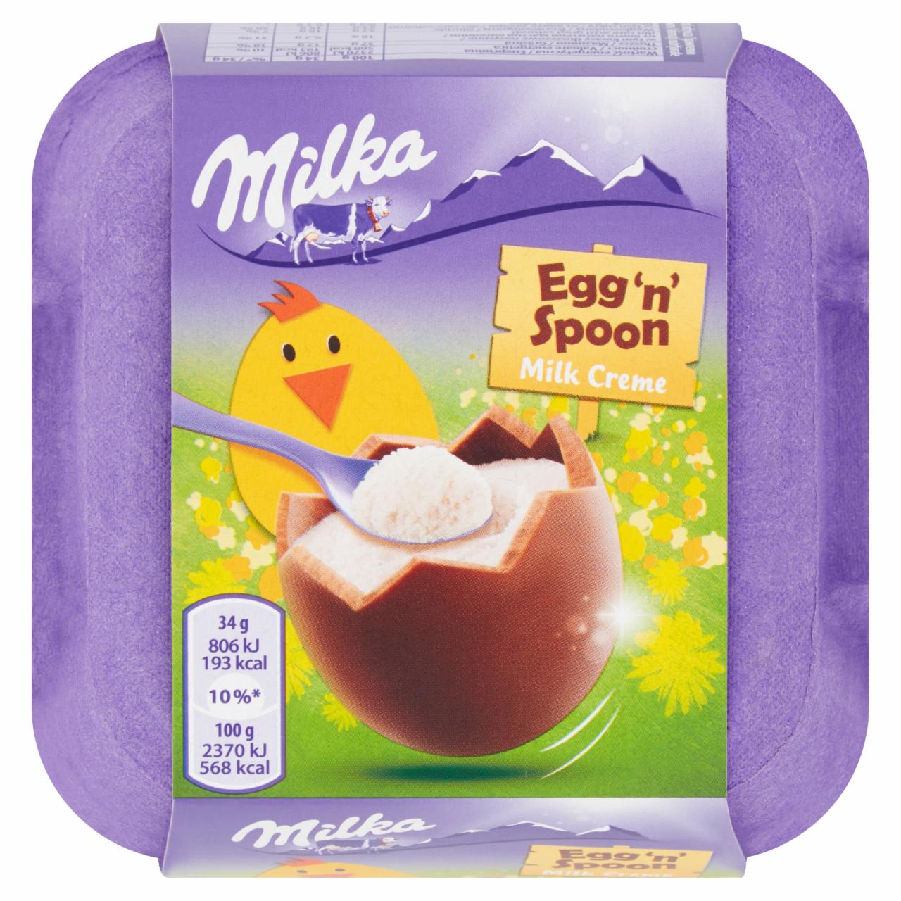 Zdjęcia - Milka Egg 'n' Spoon Milk Creme Czekolada mleczna 136 g (4 x 34 g)