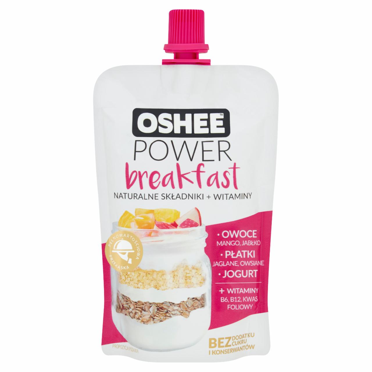 Zdjęcia - Oshee Power Breakfast Mus jabłko-mango-jogurt-płatki owsiane-płatki jaglane 100 g