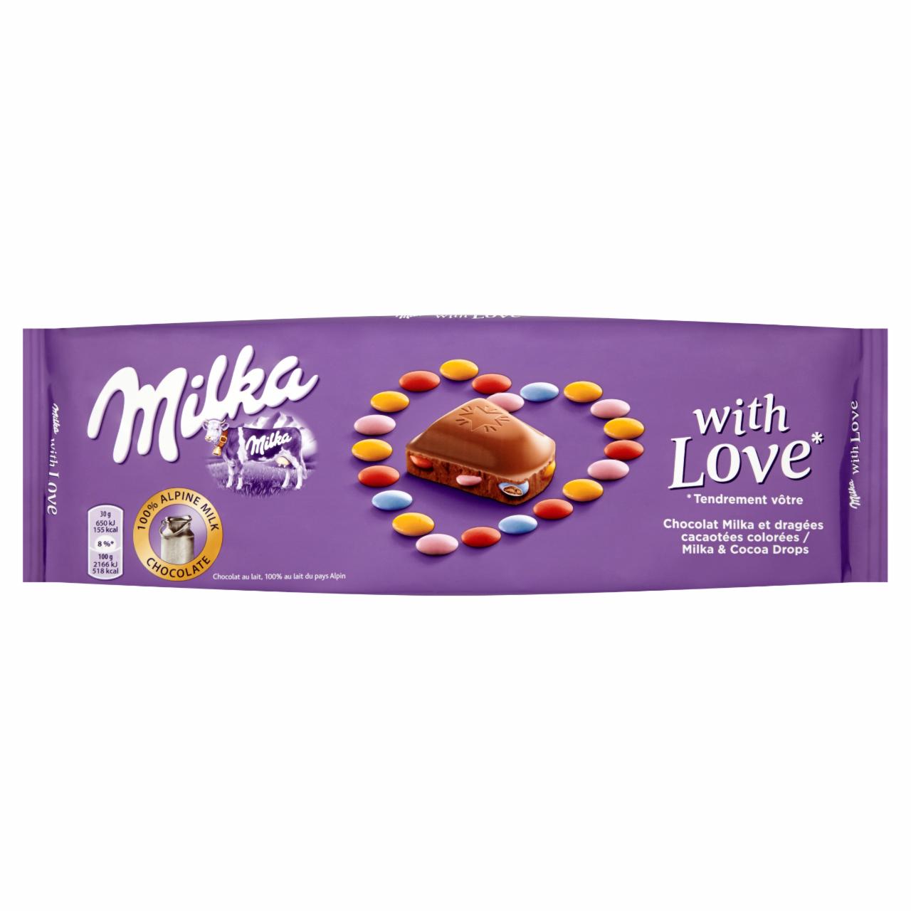 Zdjęcia - Milka Czekolada mleczna z kakaowymi drażami 270 g