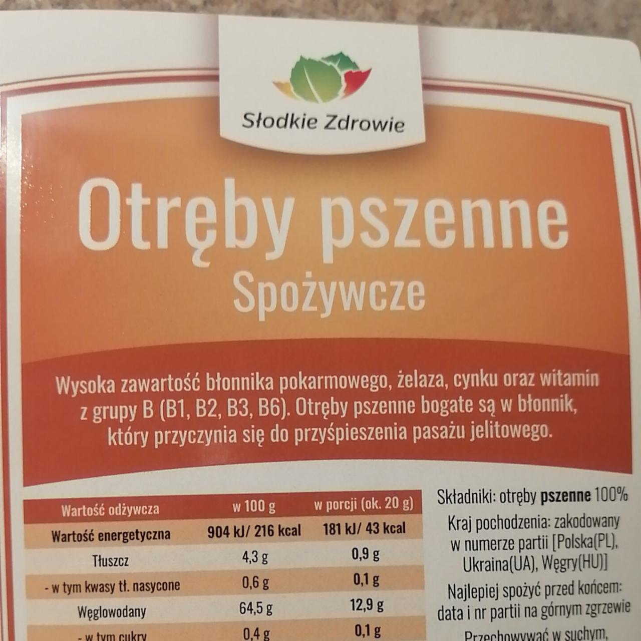 Zdjęcia - Otręby pszenne Spożywcze Słodkie Zdrowie