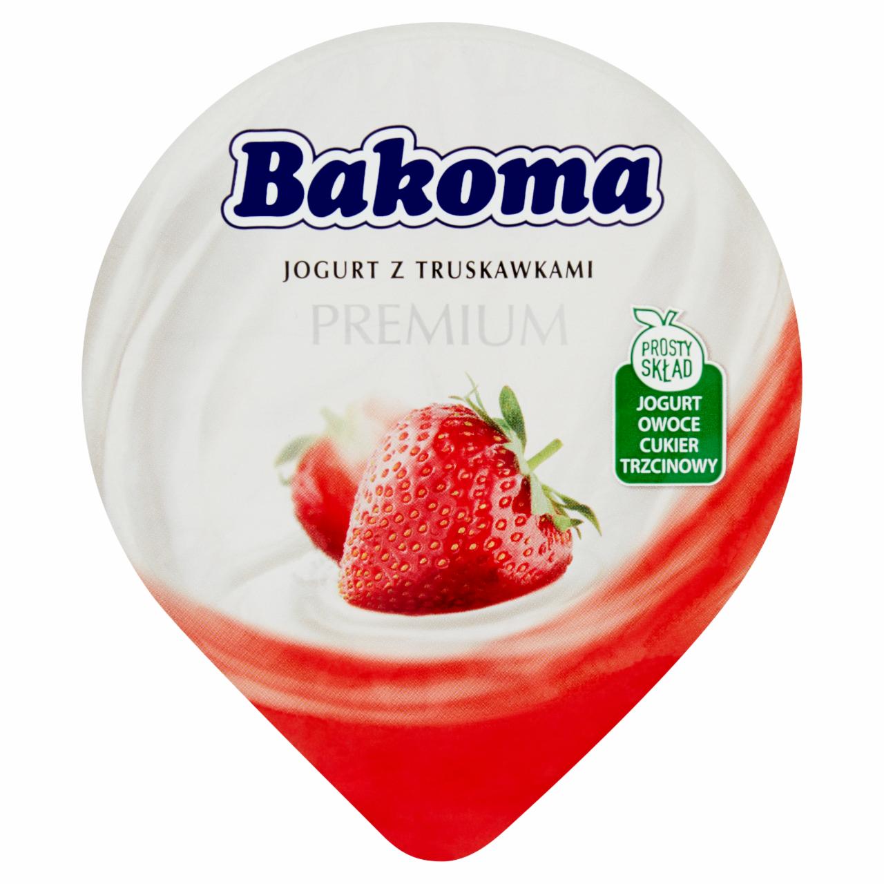 Zdjęcia - Bakoma Premium Jogurt z truskawkami 140 g