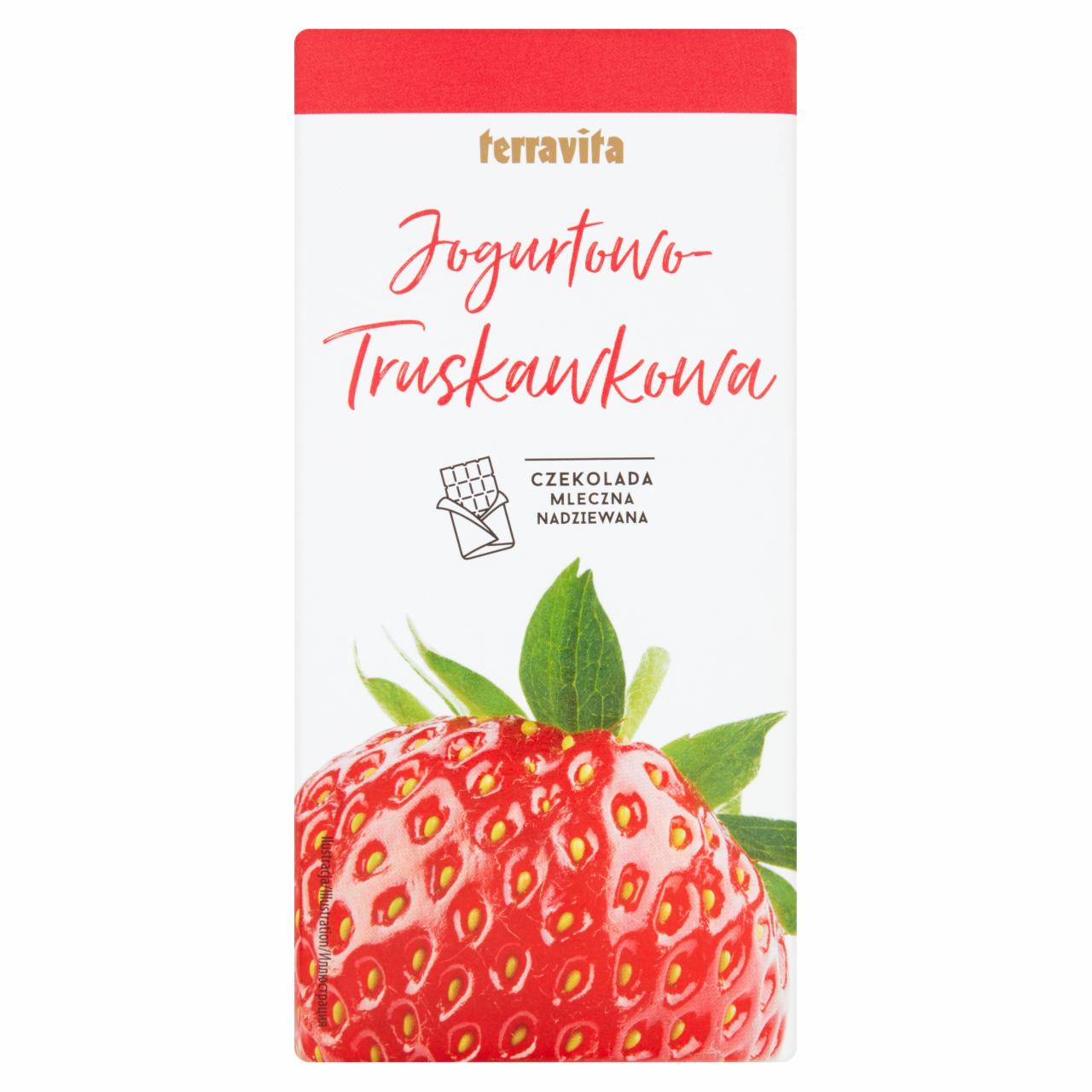 Zdjęcia - Terravita Czekolada mleczna nadziewana jogurtowo-truskawkowa 100 g