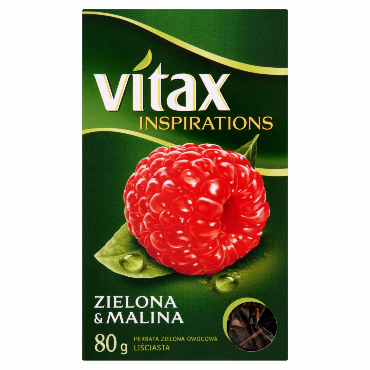 Zdjęcia - Vitax Inspirations Zielona and Malina Herbata zielona owocowa 80 g