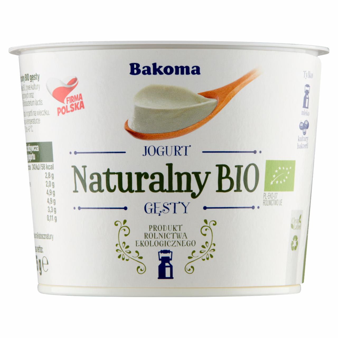 Zdjęcia - Bakoma Jogurt naturalny Bio gęsty 275 g