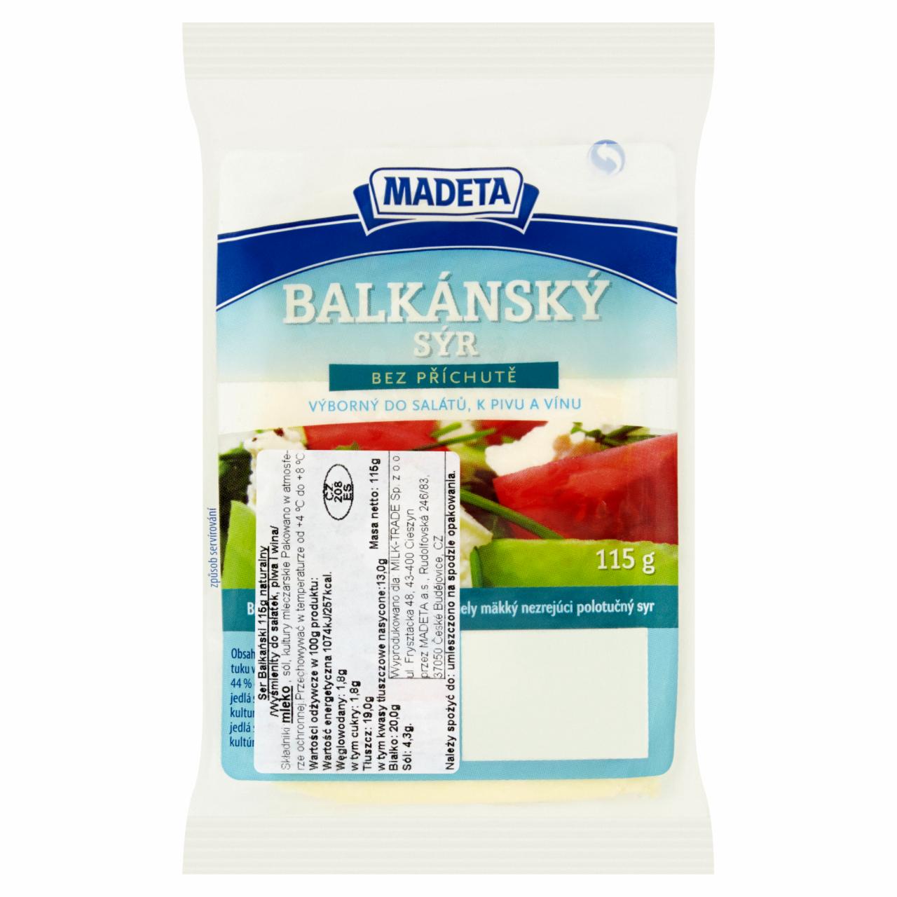 Zdjęcia - Madeta Ser bałkański naturalny 115 g