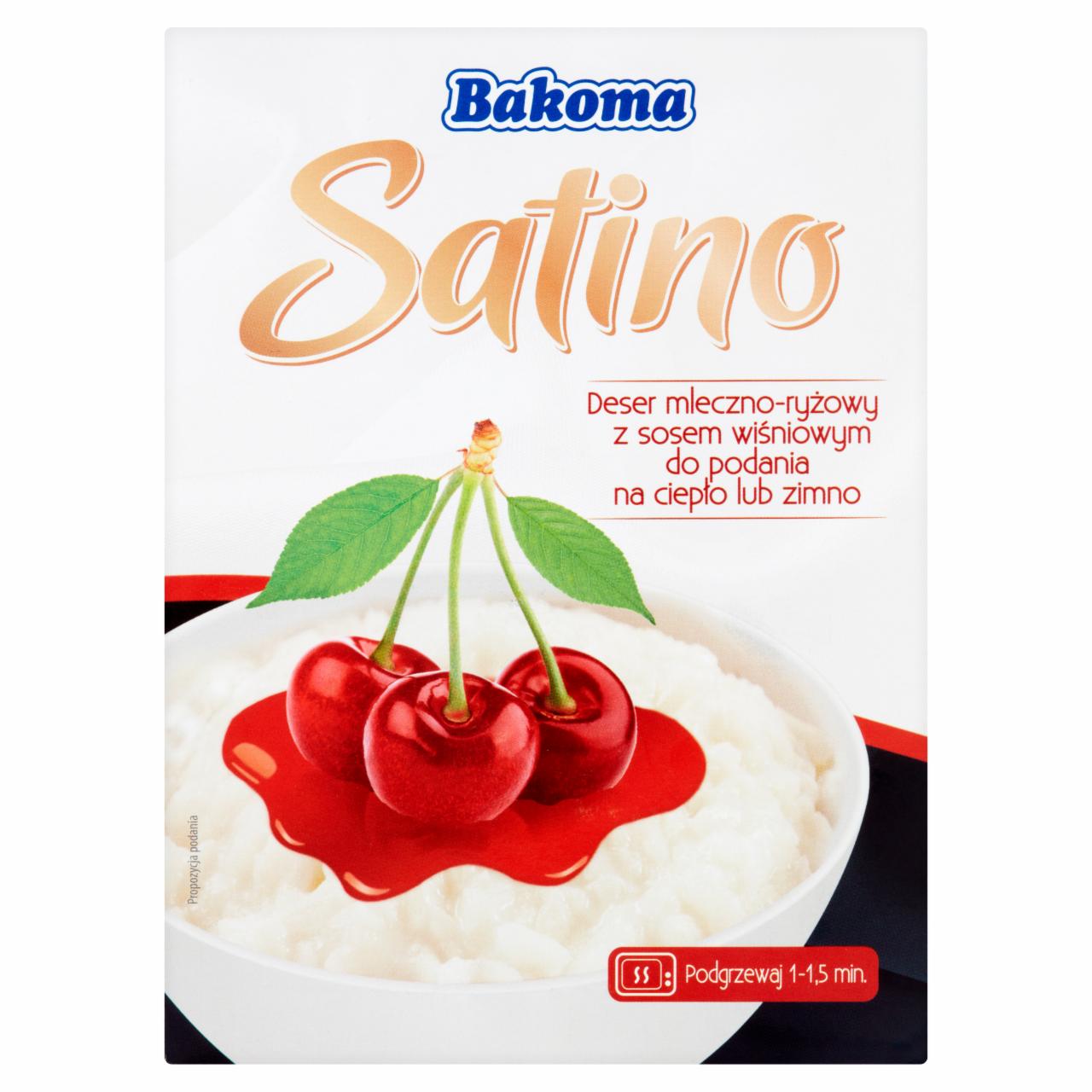 Zdjęcia - Bakoma Satino Deser mleczno-ryżowy z sosem wiśniowym 300 g