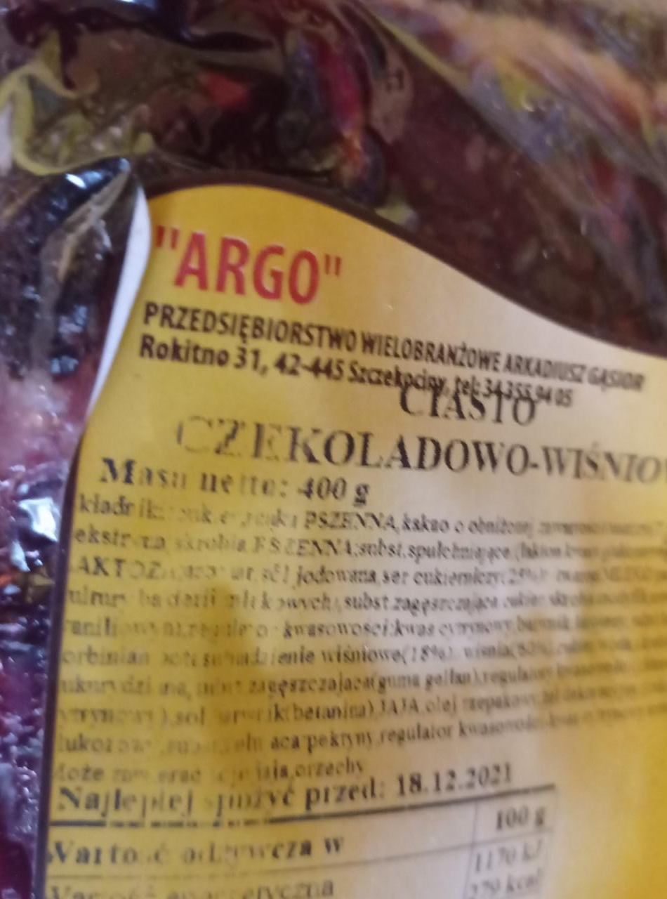 Zdjęcia - Ciasto czekoladowo wiśniowe Argo