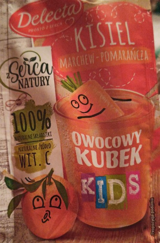 Zdjęcia - Delecta Owocowy kubek Kids Kisiel marchew-pomarańcza 31 g