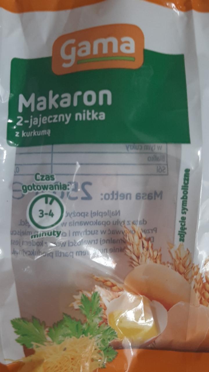 Zdjęcia - makaron 2-jajeczny nitka z kurkumą Gama