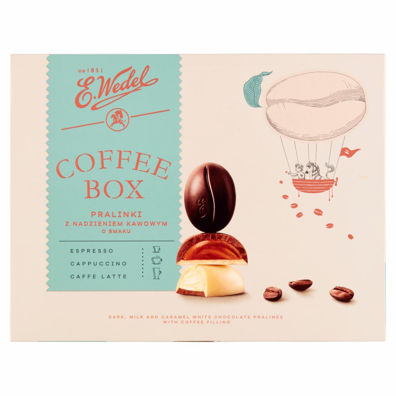 Zdjęcia - E. Wedel Coffee Box Pralinki z nadzieniem kawowym o smaku espresso cappuccino caffe latte 100 g