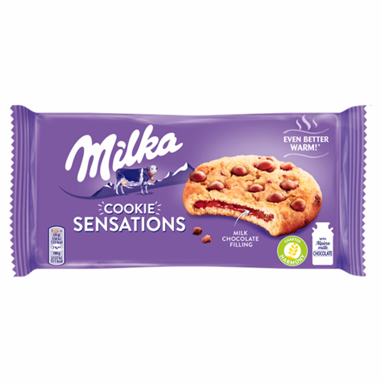 Zdjęcia - Sensations Cookies Ciastka z kawałkami czekolady i nadzieniem z czekoladą mleczną Milka