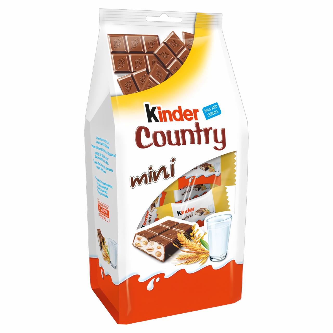 Zdjęcia - Kinder Country mini Czekolada mleczna z nadzieniem mlecznym i zbożami 106 g