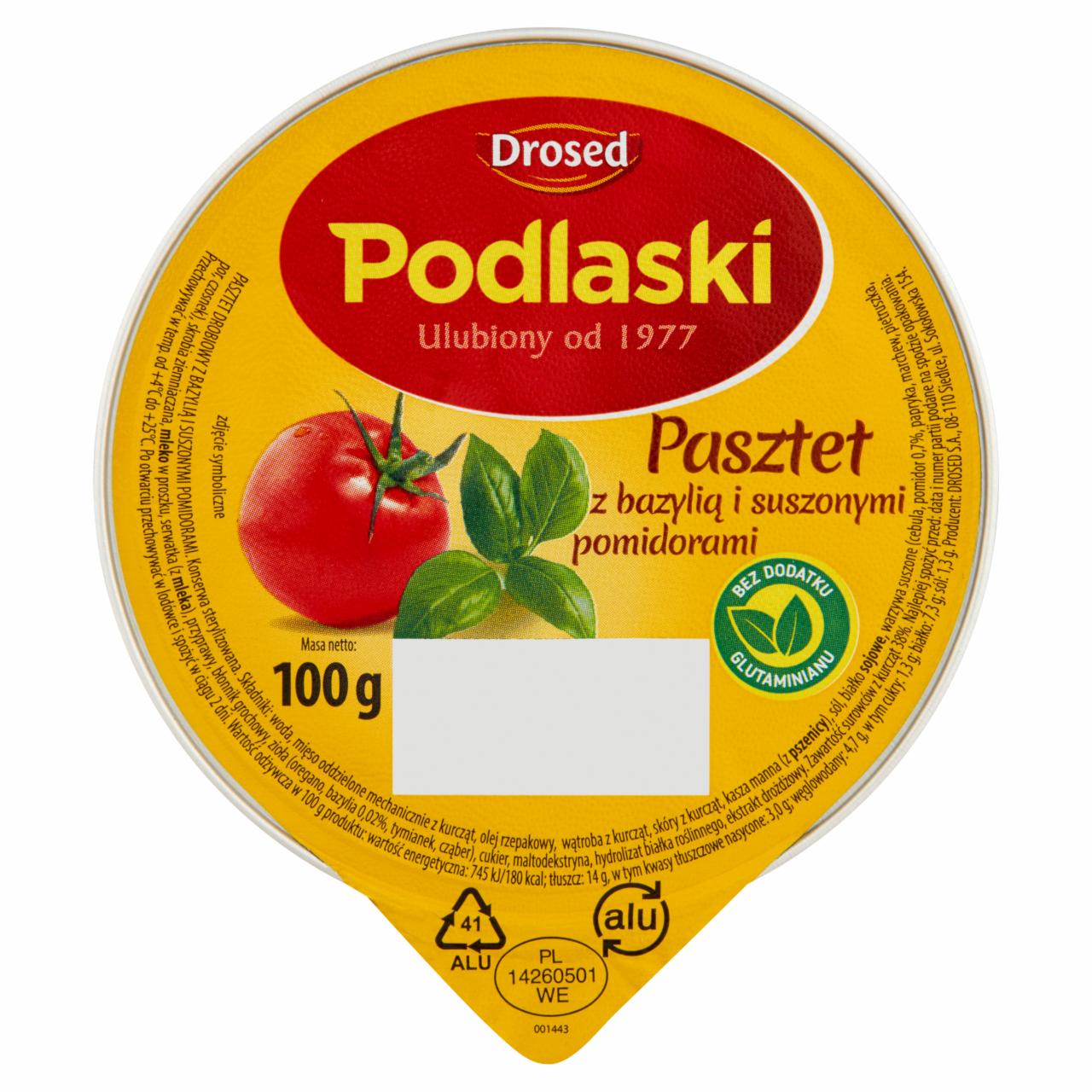 Zdjęcia - Drosed Podlaski Pasztet z bazylią i suszonymi pomidorami 100 g