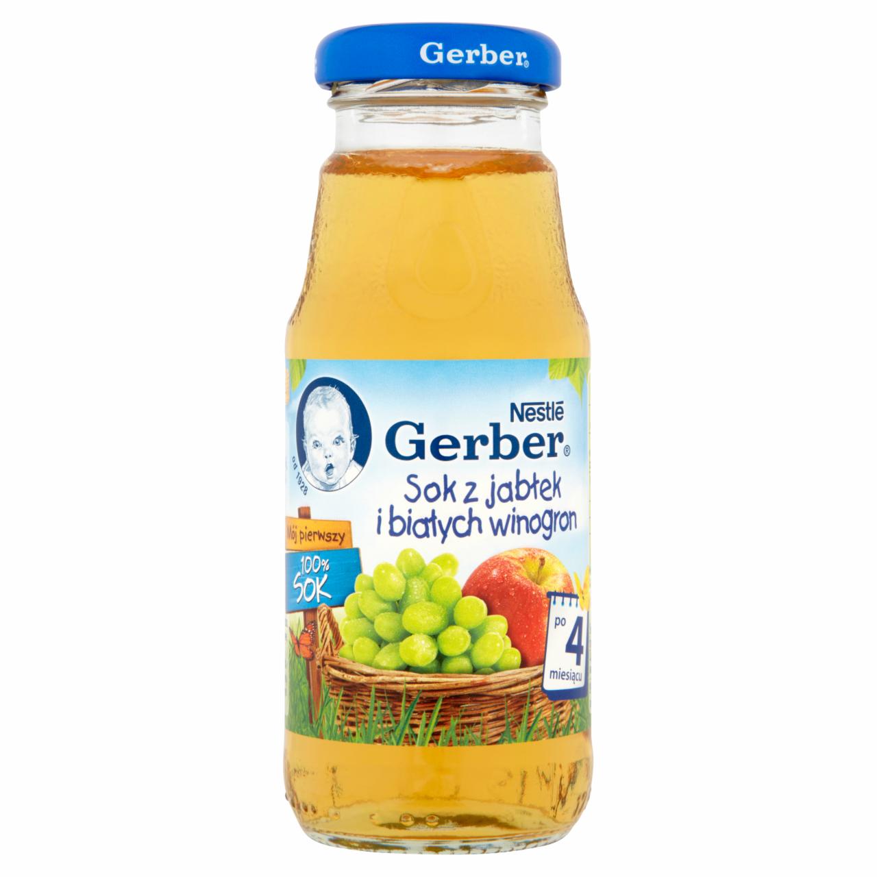 Zdjęcia - Gerber Mój pierwszy 100% Sok z jabłek i białych winogron po 4 miesiącu 175 ml