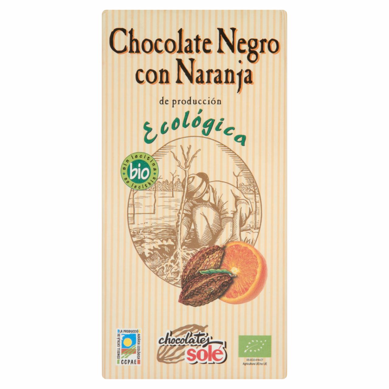 Zdjęcia - Chocolates Solé Bio Czekolada z pomarańczą 100 g
