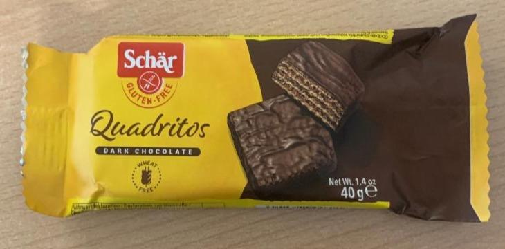 Zdjęcia - Schär Quadritos Bezglutenowe wafle o smaku kakaowym pokryte gorzką czekoladą 40 g (2 sztuki)