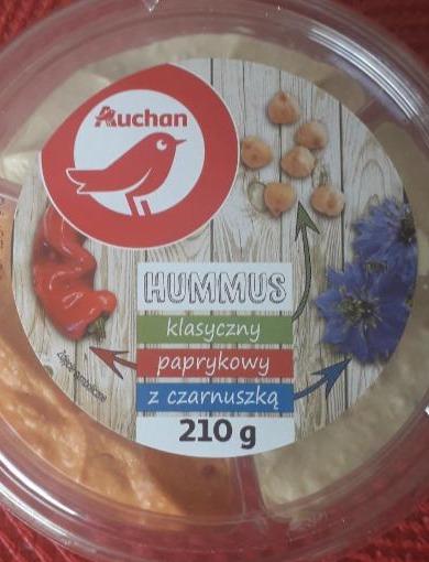 Zdjęcia - hummus klasyczny, paprykowy, z czarnuszką Auchan