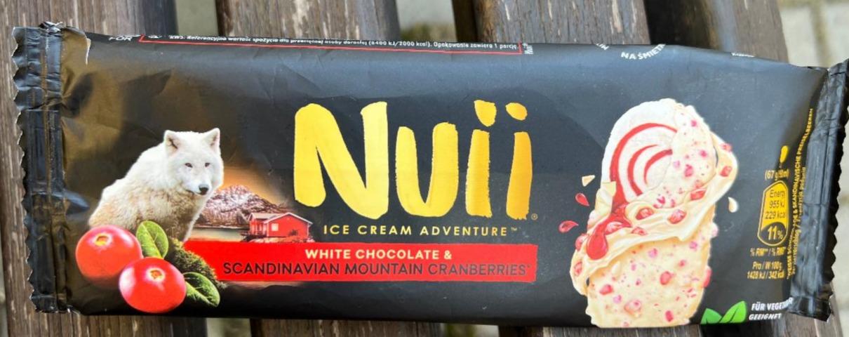 Zdjęcia - Nuii Lody z serem mascarpone w białej czekoladzie ze skandynawską czerwoną borówką 90 ml