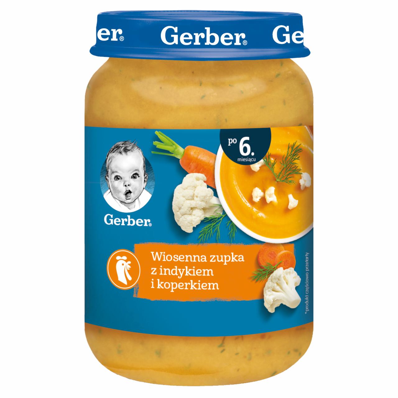Zdjęcia - Gerber Wiosenna zupka z indykiem i koperkiem dla niemowląt po 6. miesiącu 190 g