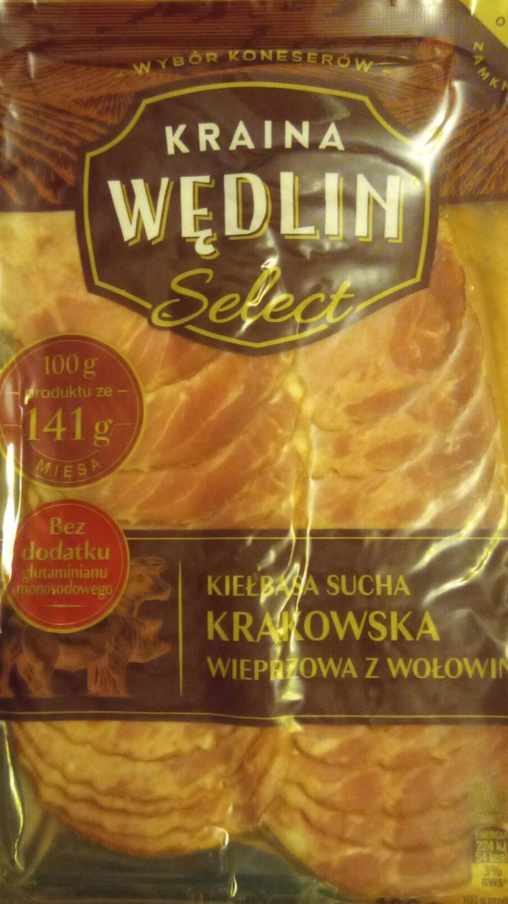 Zdjęcia - Kiełbasa sucha krakowska wieprzowa z wołowiną Kraina Wędlin