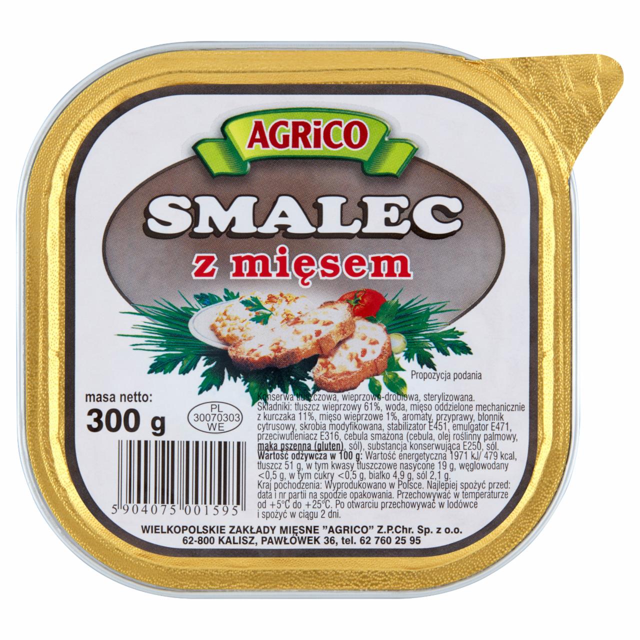 Zdjęcia - Agrico Smalec z mięsem 300 g