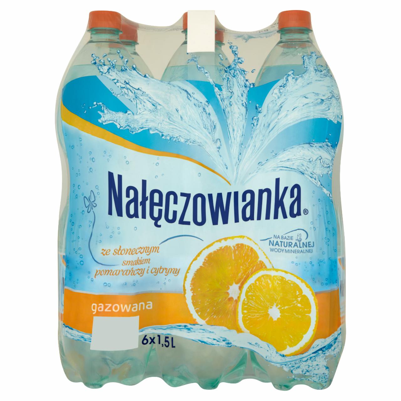 Zdjęcia - Nałęczowianka gazowana ze smakiem pomarańczy i cytryny Napój 6 x 1,5 l