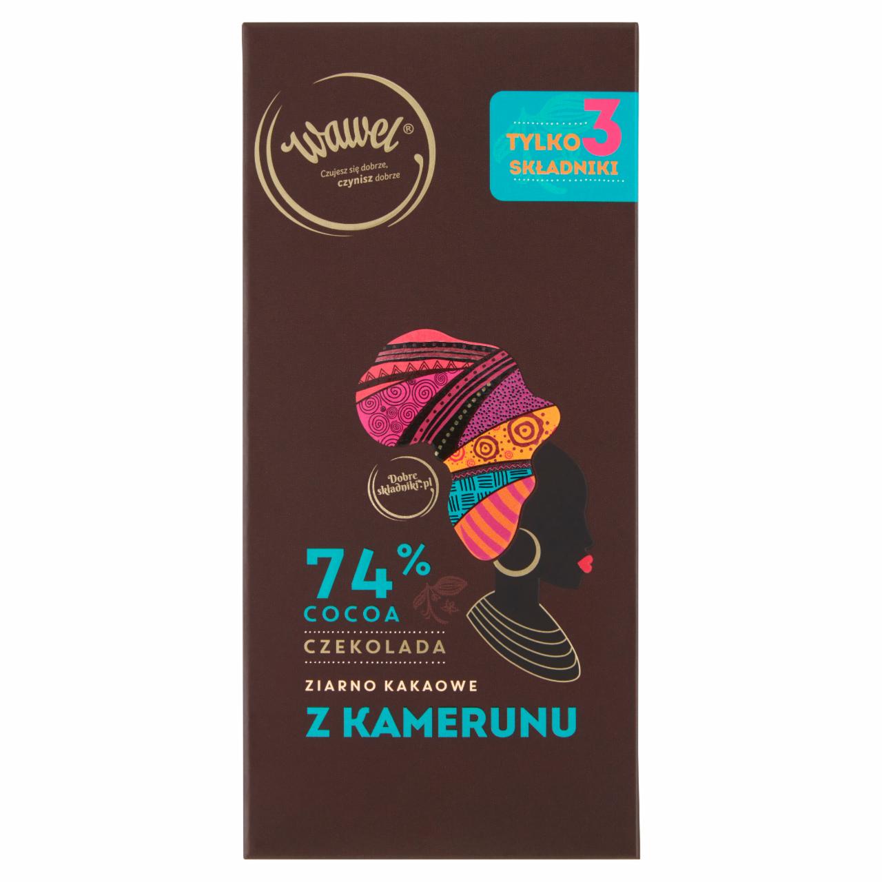 Zdjęcia - Wawel Czekolada 74% cocoa ziarno kakaowe z Kamerunu 100 g