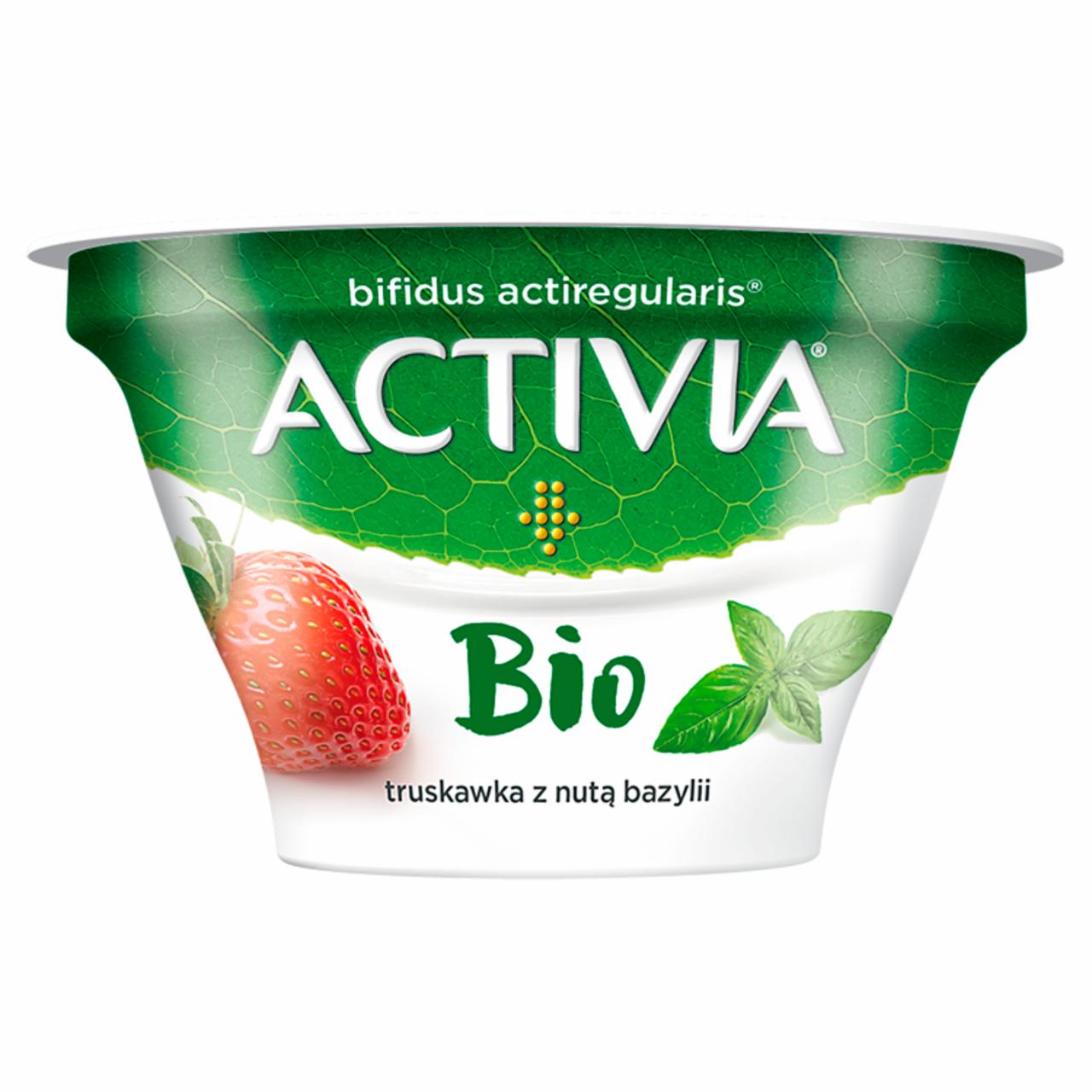 Zdjęcia - Danone Activia Bio Jogurt truskawka z nutą bazylii 150 g