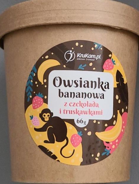 Zdjęcia - Owsianka bananowa z czekoladą i truskawkami Krukam