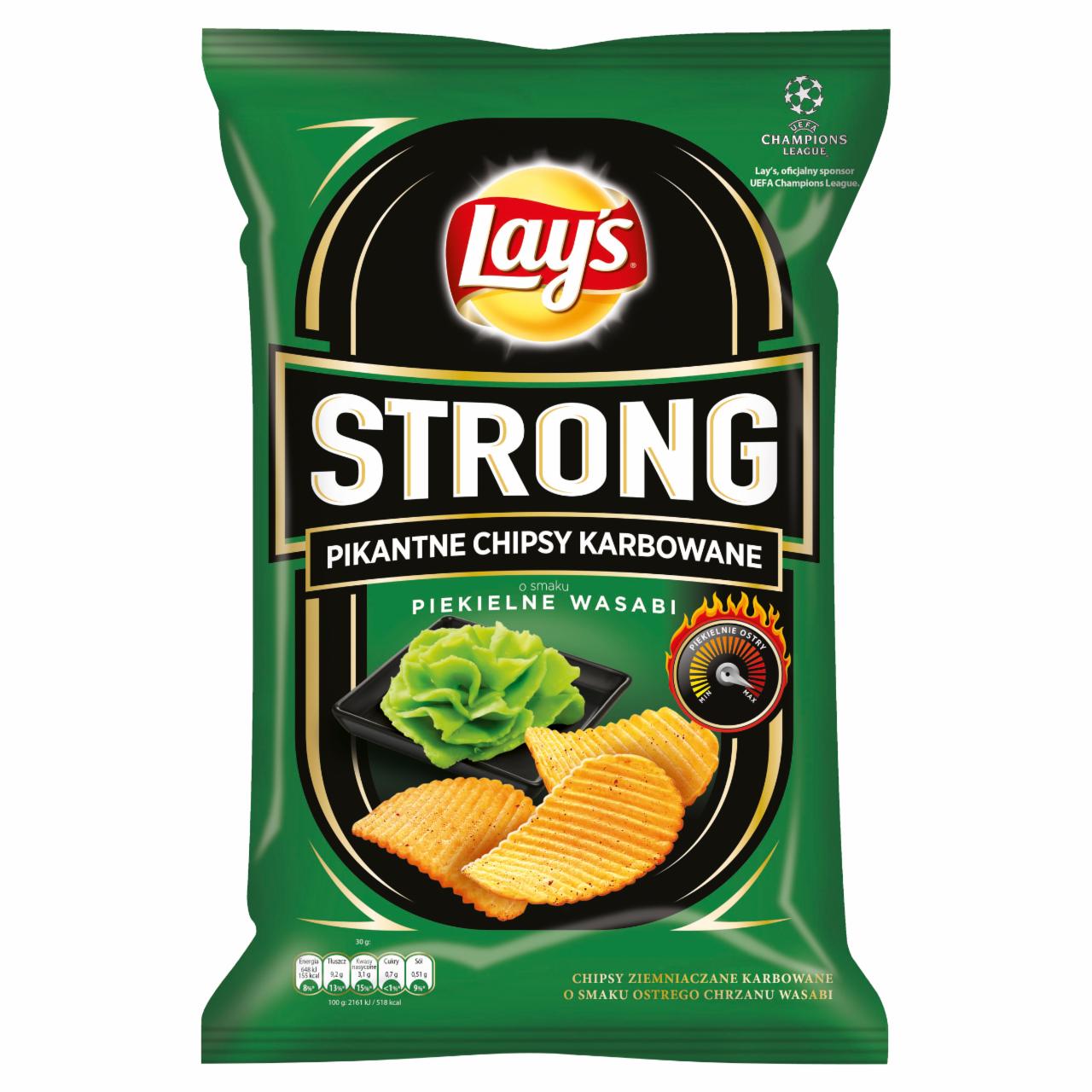 Zdjęcia - Lay's Strong Pikantne chipsy karbowane o smaku piekielne wasabi 140 g